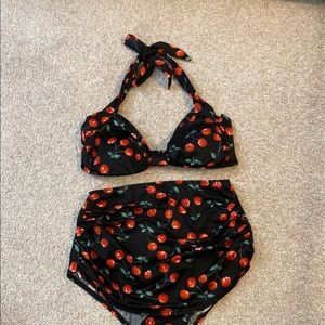 Esther Williams Vintage cherry print high waisted bikini